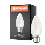 Ledvance Classic Performance LED Ampoule B22d Bougie Filament Dépolie 4W 470lm - 827 Blanc Très Chaud | Équivalent 40W