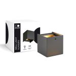 D'Lite Applique Murale Elingen Aluminium Noir Up & Down 4.9W 480lm - 830 Blanc Chaud | IP65 - Détecteur De Lumière