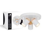 D'Lite Plafonnier Beitem Métal Dépolie Blanc FSC Bois | Convient Pour 3x GU10