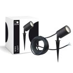 D'Lite Piquet Lumière Fuse Câble D'Alimentation Noir | IP65 - Convient pour 1x GU10 | incl. cable 2 Meter