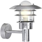 Nordlux Lønstrup 22 Applique Murale Acier et Verre Gris | 220mm - IP44 - Convient pour E27