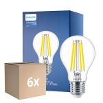 Lot 6x Philips MASTER Value LED Ampoule E27 Poire Claire 7.8W 1055lm - 927 Blanc Très Chaud | Meilleur Rendu Des Couleurs - Dimmable - Équivalent 75W