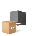 Lot 4x D'Lite Applique Murale Vrebos Aluminium Noir | Convient Pour 1x GU10