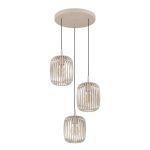 Eglo Suspension Luminaire Romazzina Acier Sablonneux | Convient pour 3x E27