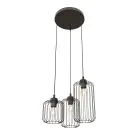 Emibig Suspension Luminaire Vander Acier Noir | Convient pour 3x E27 - Max 15W