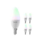 Lot 5x Calex Smart Tuya Wifi E14 Bougie 5W 470lm - 822-840 Variable Blanc | RGBW - Dimmable - Équivalent 40W