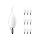 Lot 10x Philips Corepro LED Bougie E14 Bent-tip Dépolie 2.2W 250lm - 822-827 Dim To Warm | Dimmable - Équivalent 25W