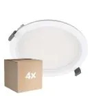 Lot 4x Ledvance Downlight LED Comfort Opale Aluminium Blanc 30W 3600lm 100D - 930 Blanc Chaud | Diamètre 200mm - IP44 - Meilleur Rendu Des Couleurs