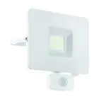 Eglo Applique Murale Faedo 3 Aluminium Blanc 31W 3400lm - 850 Blanc Froid | IP44 - Détecteur De Mouvement