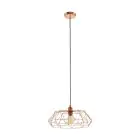 Eglo Suspension Luminaire Carlton 2 Acier Cuivre | IP20 - Convient pour 1x E27 