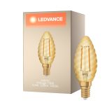 Ledvance Vintage 1906 LED E14 Kaars Goud 2.5W 220lm - 824 Zeer Warm Wit | Vervangt 25W
