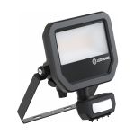 Ledvance LED Floodlight Aluminium Zwart 17W 2200lm 100D - 830 Warm Wit | IP65 - Bewegings- En Lichtsensor - Symmetrisch