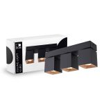 D'Lite Plafondlamp Kubo Aluminium Zwart Kantelbaar en Draaibaar | IP20 - Geschikt voor 3x GU10