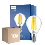 Voordeelpak 10x Philips Master Value LED Lustre E14 Kogel Filament Helder 3.4W 470lm - 927 Zeer Warm Wit | Beste Kleurweergave - Dimbaar - Vervangt 40W