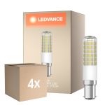 Voordeelpak 4x Ledvance Speciaal T Slim LED B15d Buis one-handed Helder 6.5W 806lm - 827 Zeer Warm Wit | Vervangt 60W