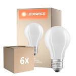 Voordeelpak 6x Osram Classic LED E27 Peer Filament Mat 11W 1521lm - 840 Koel Wit | Dimbaar - Vervangt 100W