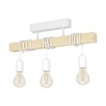 Eglo Plafondlamp Townshend Staal Wit Hout | IP20 - Geschikt voor 3x E27 