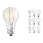Voordeelpak 10x Osram CLASSIC LED E27 Peer Filament Helder 4.2W 470lm - 927 Zeer Warm Wit | Beste Kleurweergave - Dimbaar - Vervangt 40W