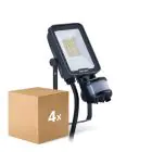 Voordeelpak 4x Philips LED Floodlight Ledinaire BVP167 10W 1200lm 110D - 830-840-865 CCT | IP65 - Bewegings- en Lichtsensor - Symmetrisch