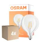 Voordeelpak 4x Osram LED Superstar E27 Globe G125 Filament Helder 11W 1521lm - 927 Zeer Warm Wit | Beste Kleurweergave - Vervangt 100W