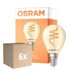 Voordeelpak 6x Osram Vintage 1906 LED Classic Slim E14 Peer Filament Goud 4.9W 470lm - 922 Zeer Warm Wit | Beste Kleurweergave - Dimbaar - Vervangt 40W