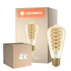 Voordeelpak 4x Osram Vintage 1906 LED E27 Edison Filament Goud 8.8W 806lm - 824 Zeer Warm Wit | Dimbaar - Vervangt 60W