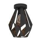 Eglo Plafondlamp Carlton 1 Staal Zwart Koper | IP20 - Geschikt voor 1x E27 